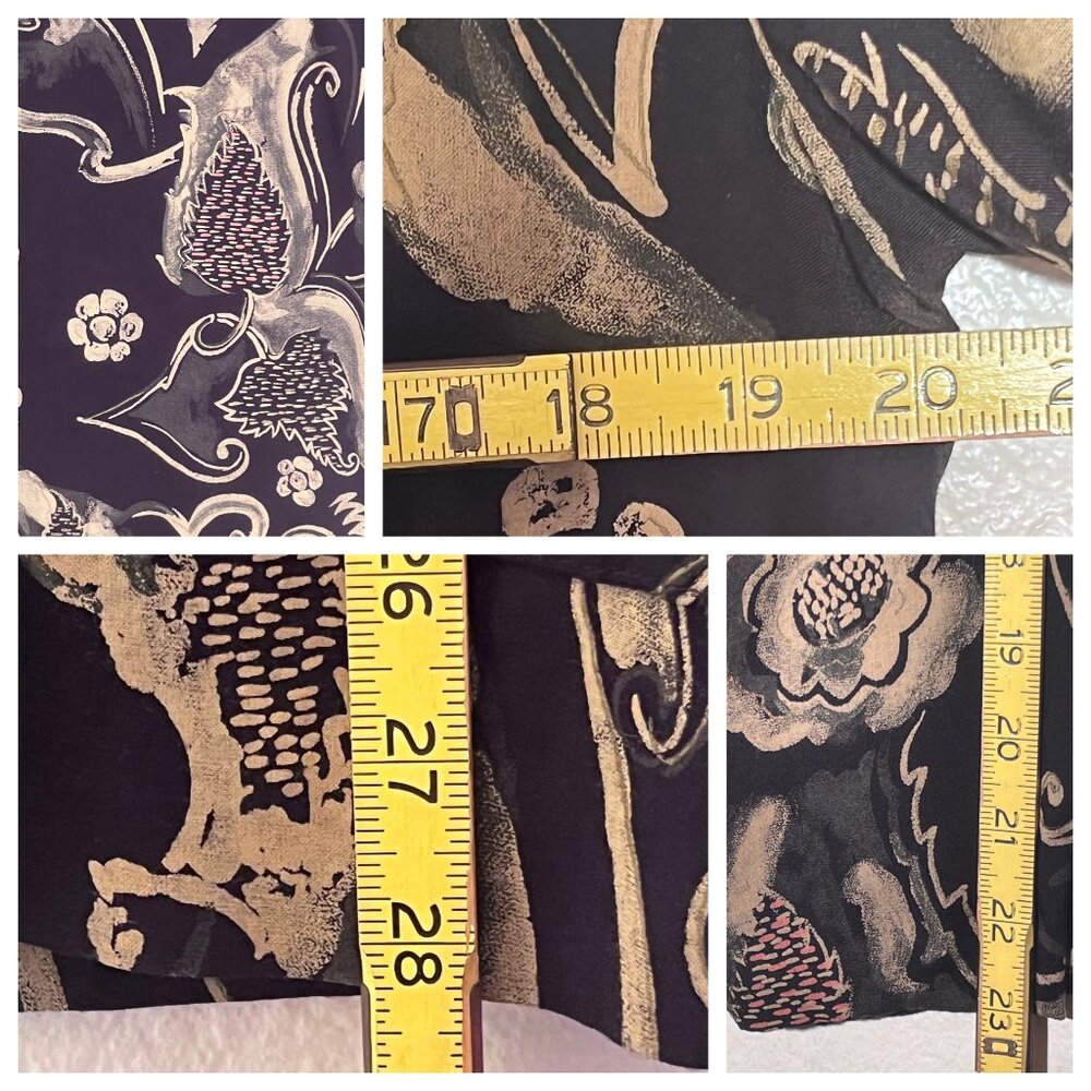 Kensington Square SMALL Black Floral Rayon Blazer Jacket Pockets VTG Career Y2K - Picture 4 of 16